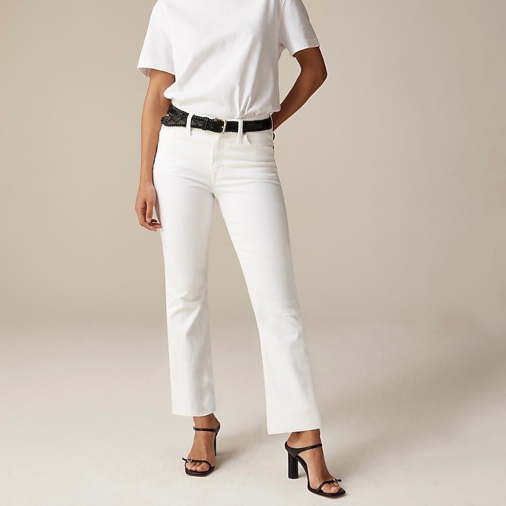 JCREW 9” Billie Demi Boot Crop Raw Hem Jeans White Women’s Size 29P